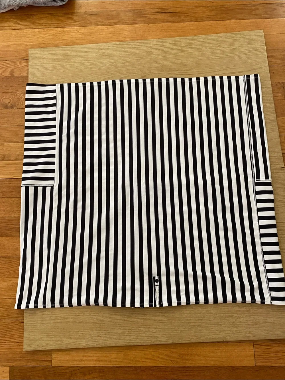lululemon athletica Black & White Striped Infinity Scarf with Gold Accent